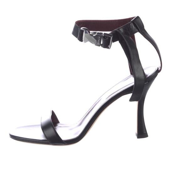 Staud Viva Ankle Strap Sandal In Black Leather Size 10 Heels - Picture 2 of 11
